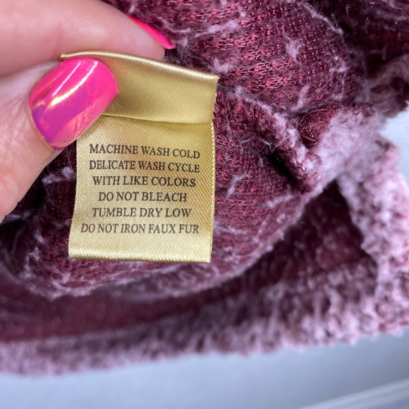 True Grit Burgundy Sherpa Pullover Fleece  Jacket - Picture 6 of 10